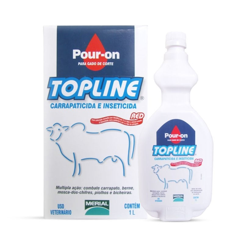 Carrapaticida e Inseticida Topline Pour On Merial 1L